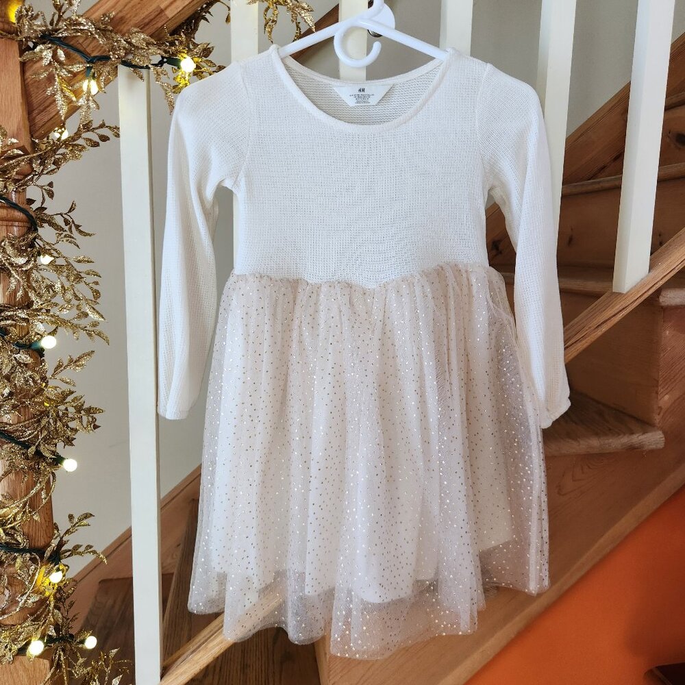 Beautiful H&M Girl’s Dress – Size 6–7 Years (EU 122/128) – IVORY, Elegant